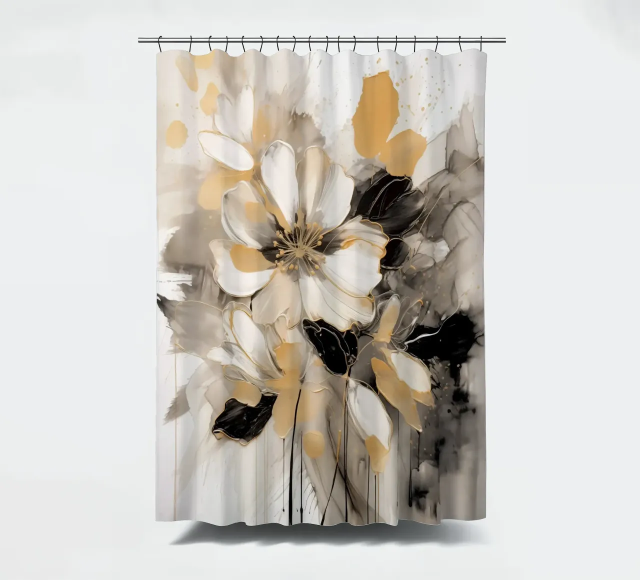 flowers abstract shower curtain by Imagine