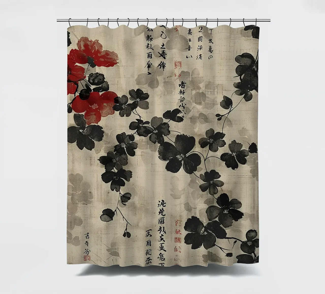 Sakura Serenity tenda da doccia da Botanical Pattern House