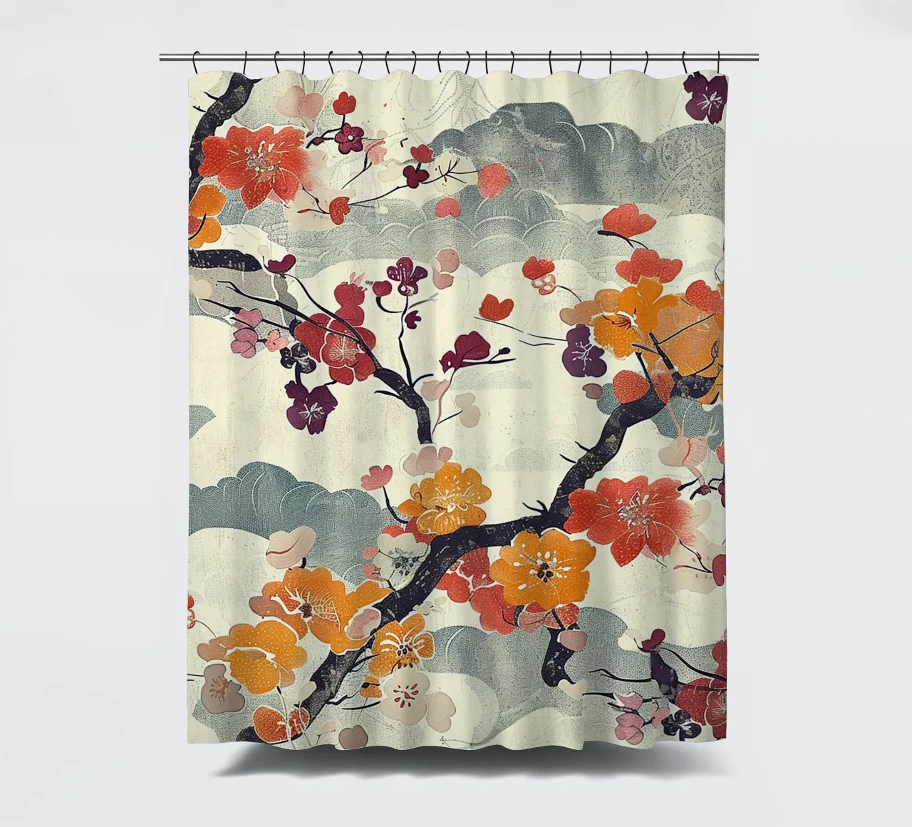 Sakura Serenity tenda da doccia da Botanical Pattern House