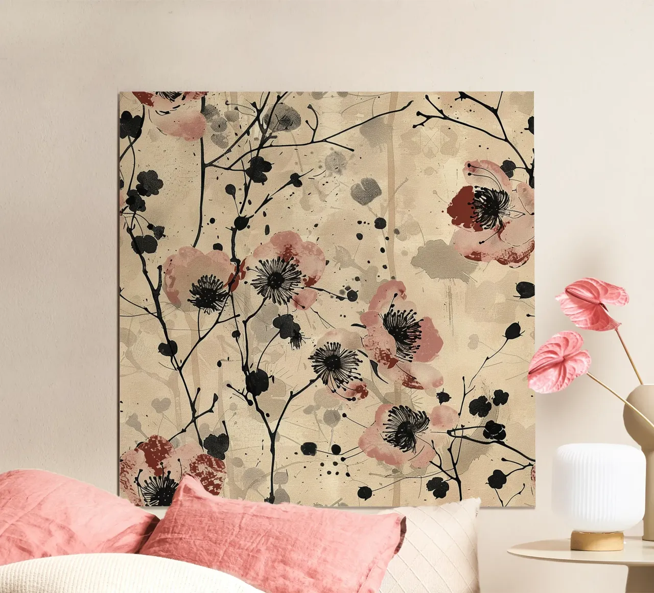 Sakura Serenity poster con telaio in plastica da Botanical Pattern House