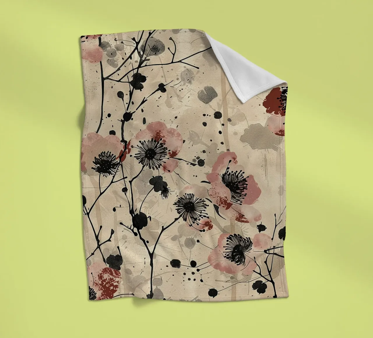 Sakura Serenity coperta in pile da Botanical Pattern House