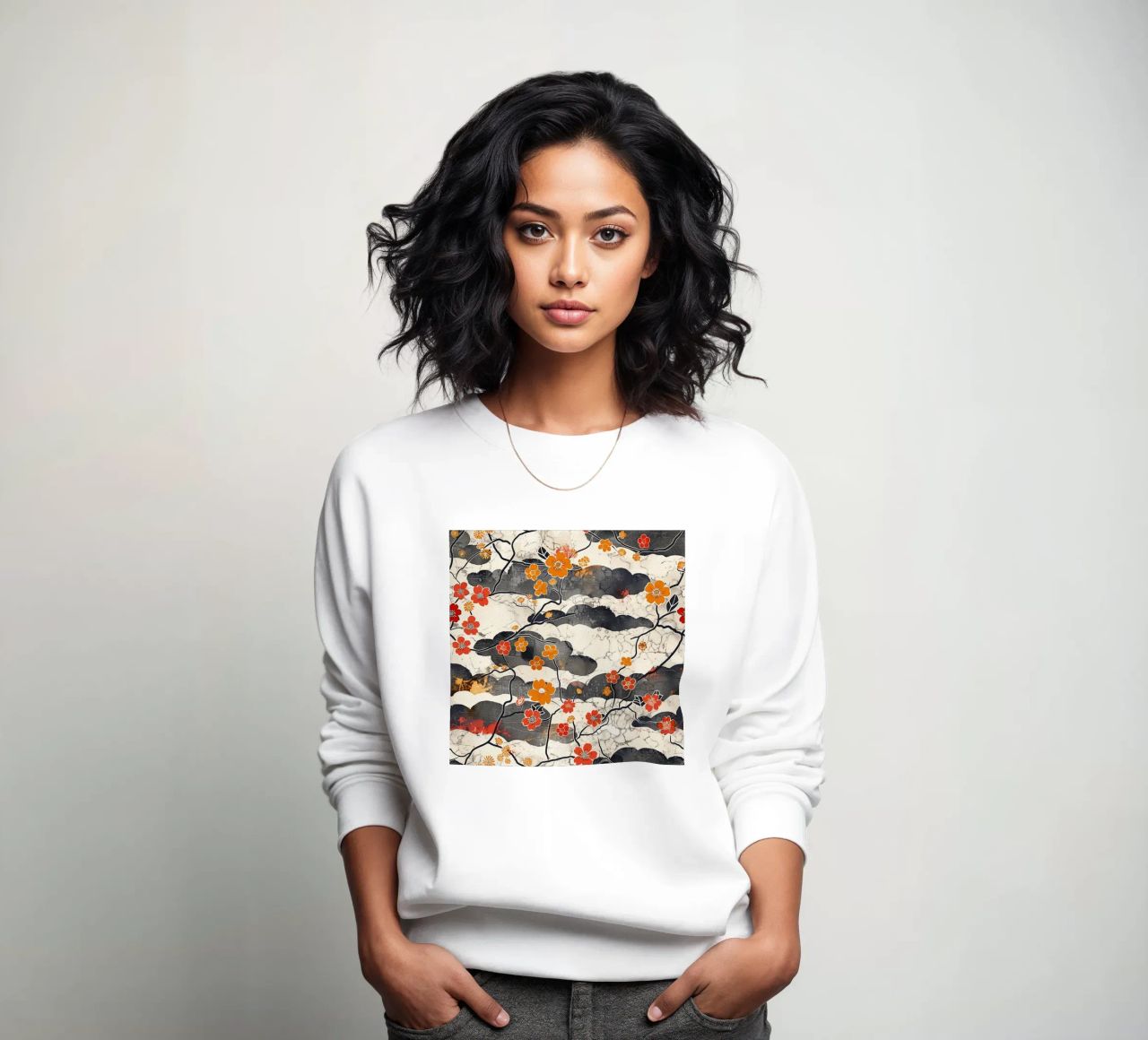 Serenidad Sakura sudadera de Botanical Pattern House