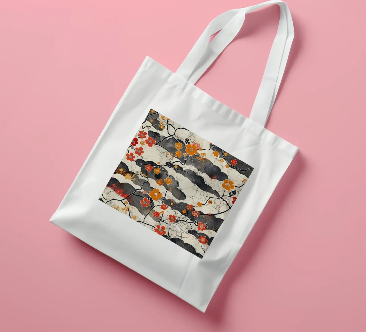 Sakura Serenity borsa in juta da Botanical Pattern House
