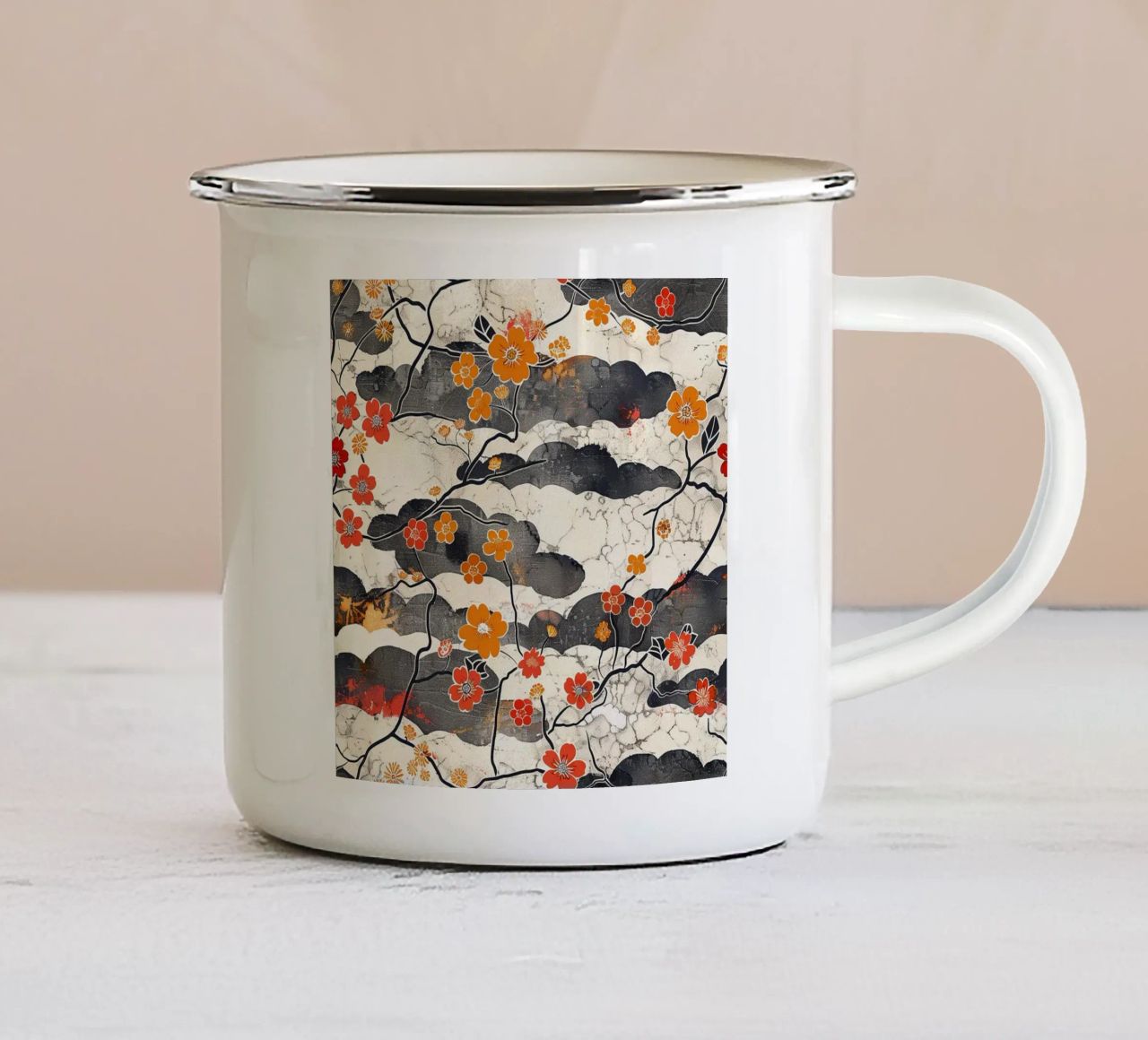 Sakura Serenity tazza in smalto da Botanical Pattern House
