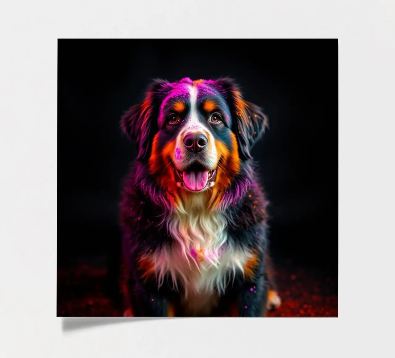 The colorful Bernese Mountain Dog #112 sticker sheet by Yumis.Beargang.and.Me