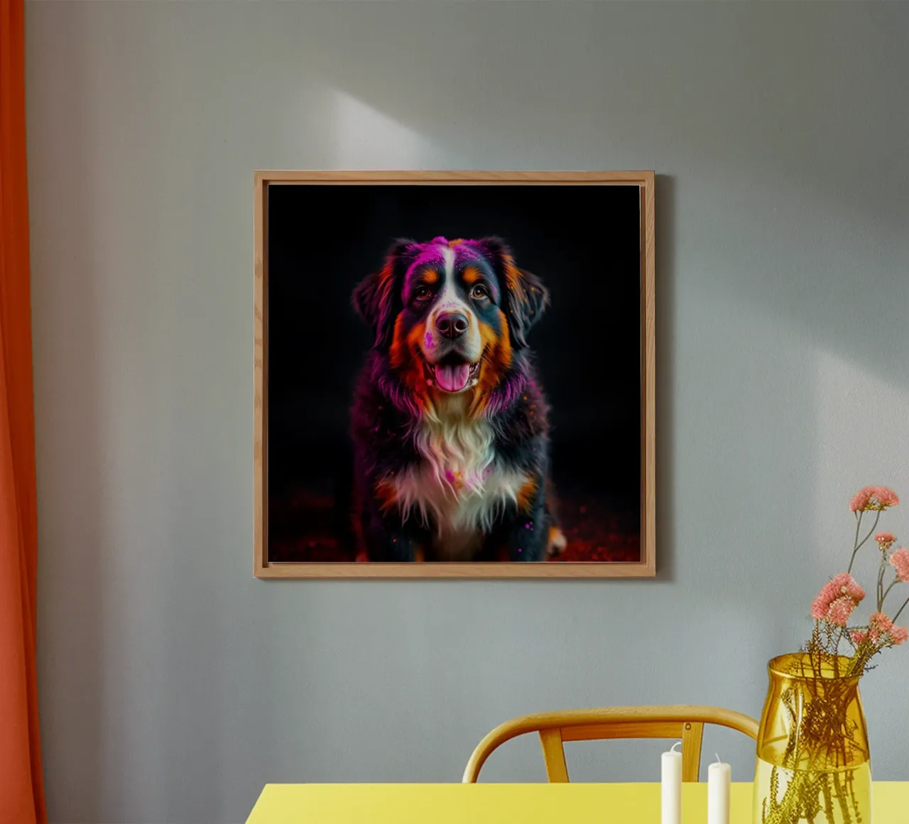 The colorful Bernese Mountain Dog #112 alu-dibond by Yumis.Beargang.and.Me
