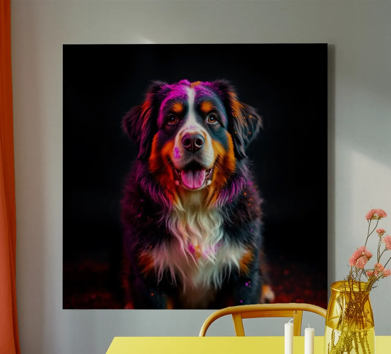 The colorful Bernese Mountain Dog #112 canvas by Yumis.Beargang.and.Me