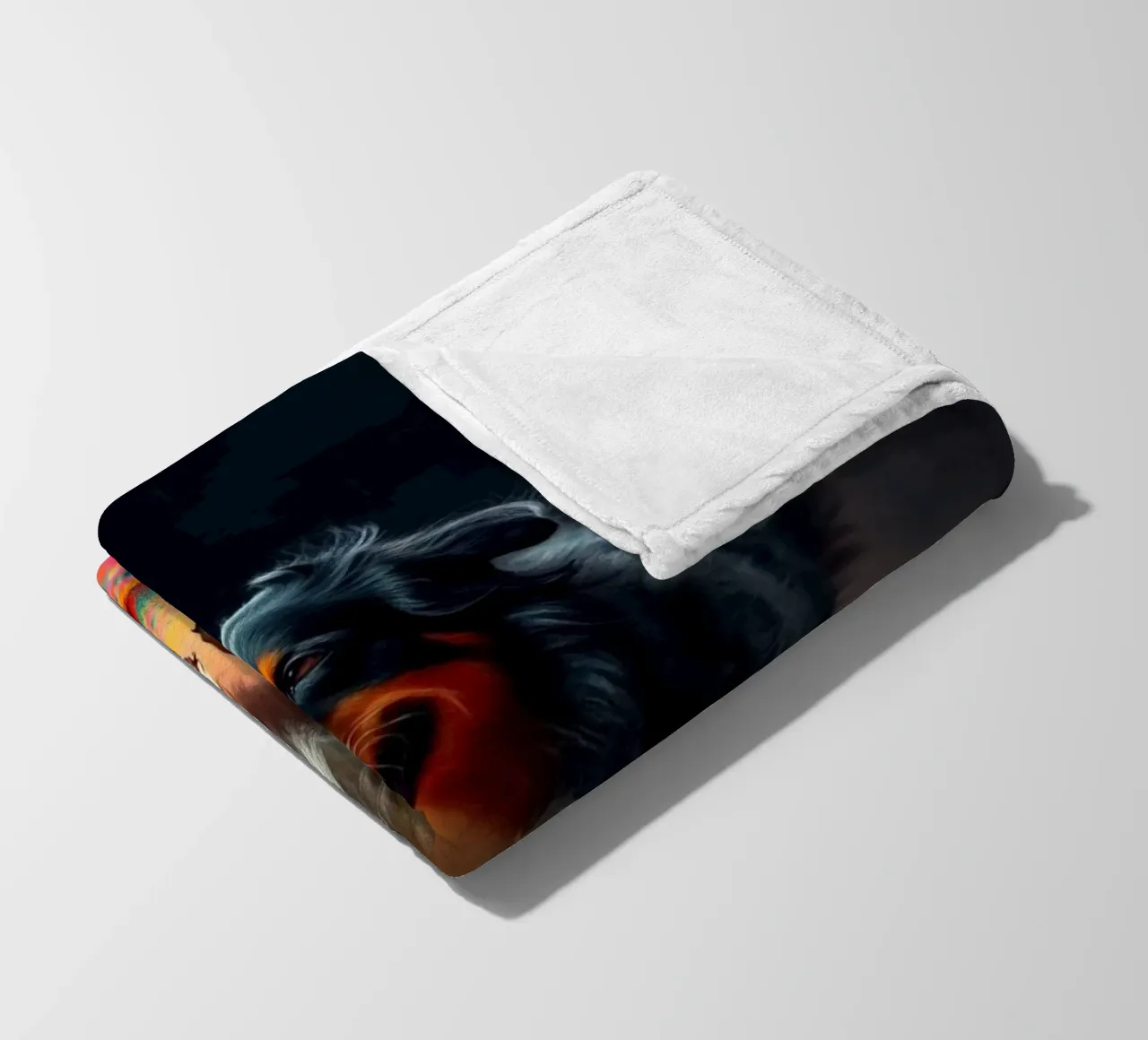 The colorful Bernese Mountain Dog #113 fleece blanket by Yumis.Beargang.and.Me