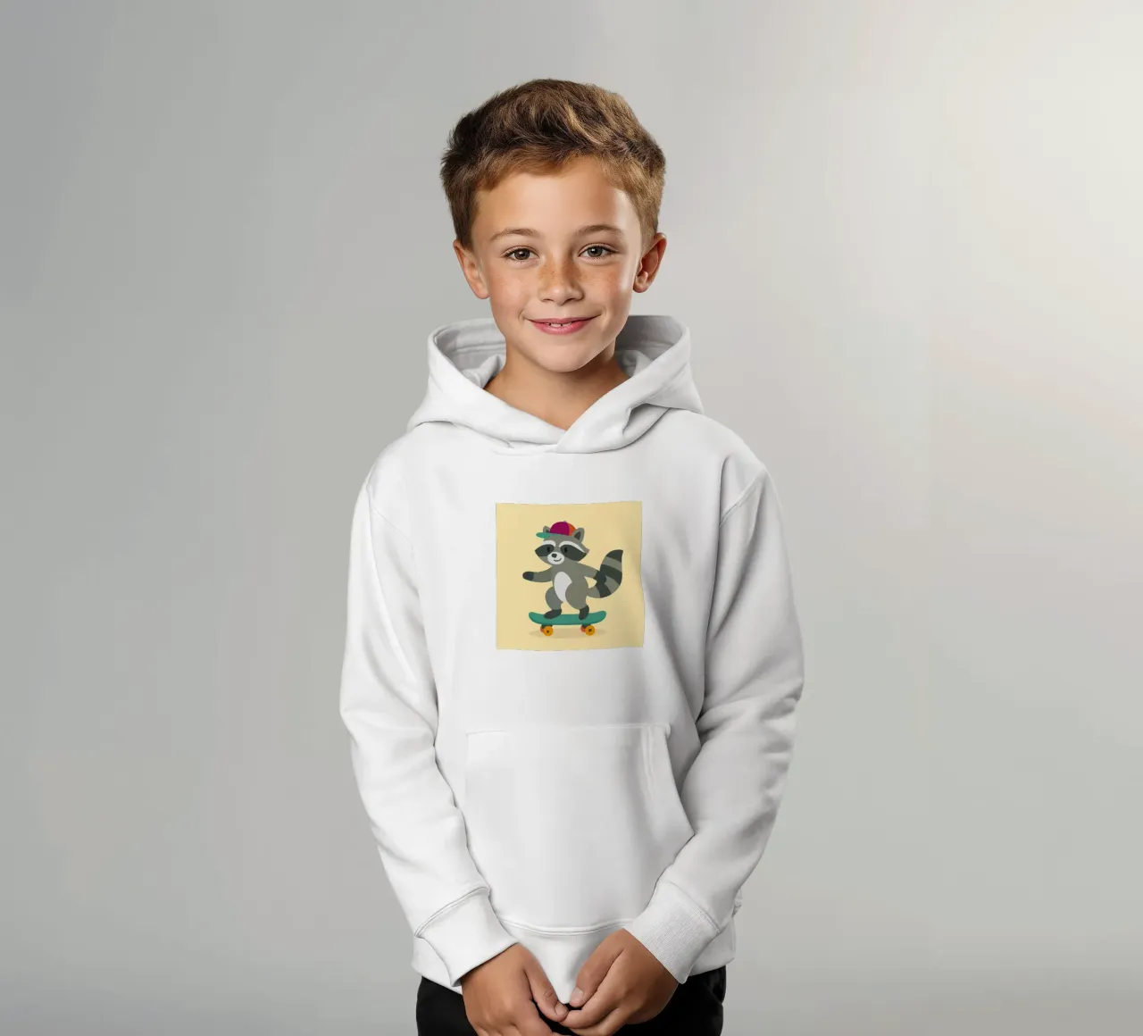 Procione da skateboard con berretto da baseball - Design cool per bambini felpa bambino con cappuccio da namosh