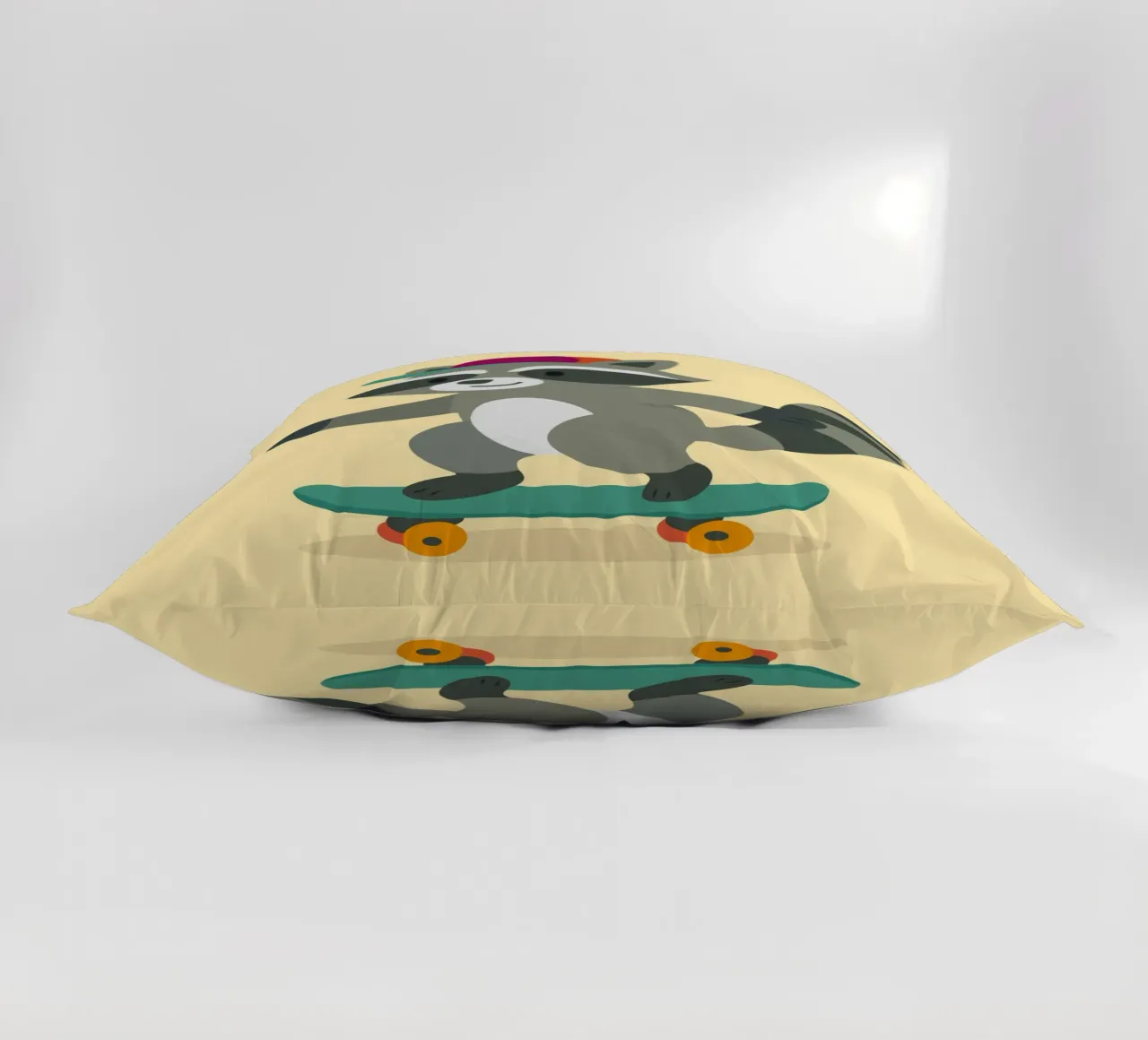 Procione da skateboard con berretto da baseball - Design cool per bambini cuscino da namosh