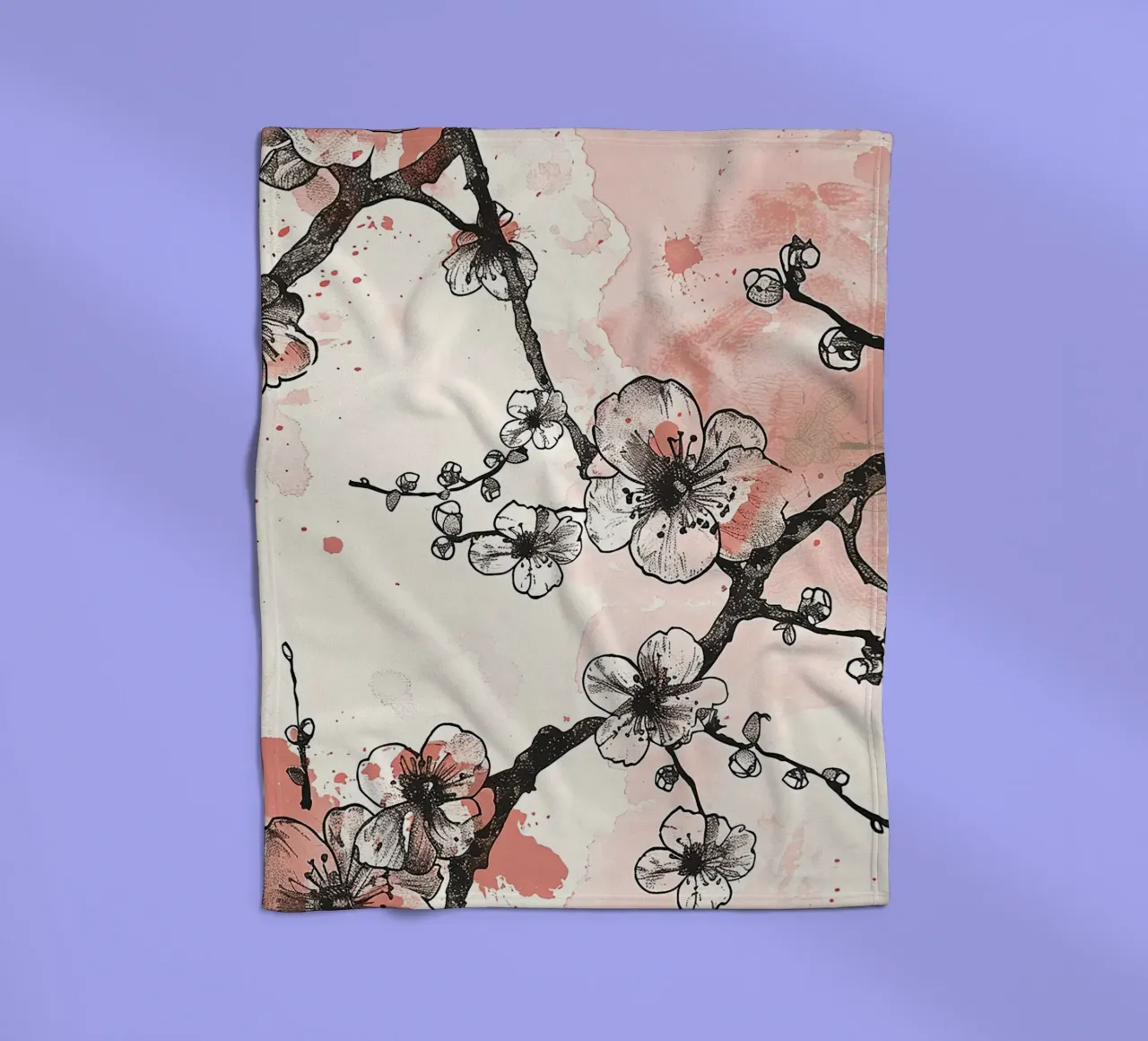 Sakura Serenity coperta in pile da Botanical Pattern House