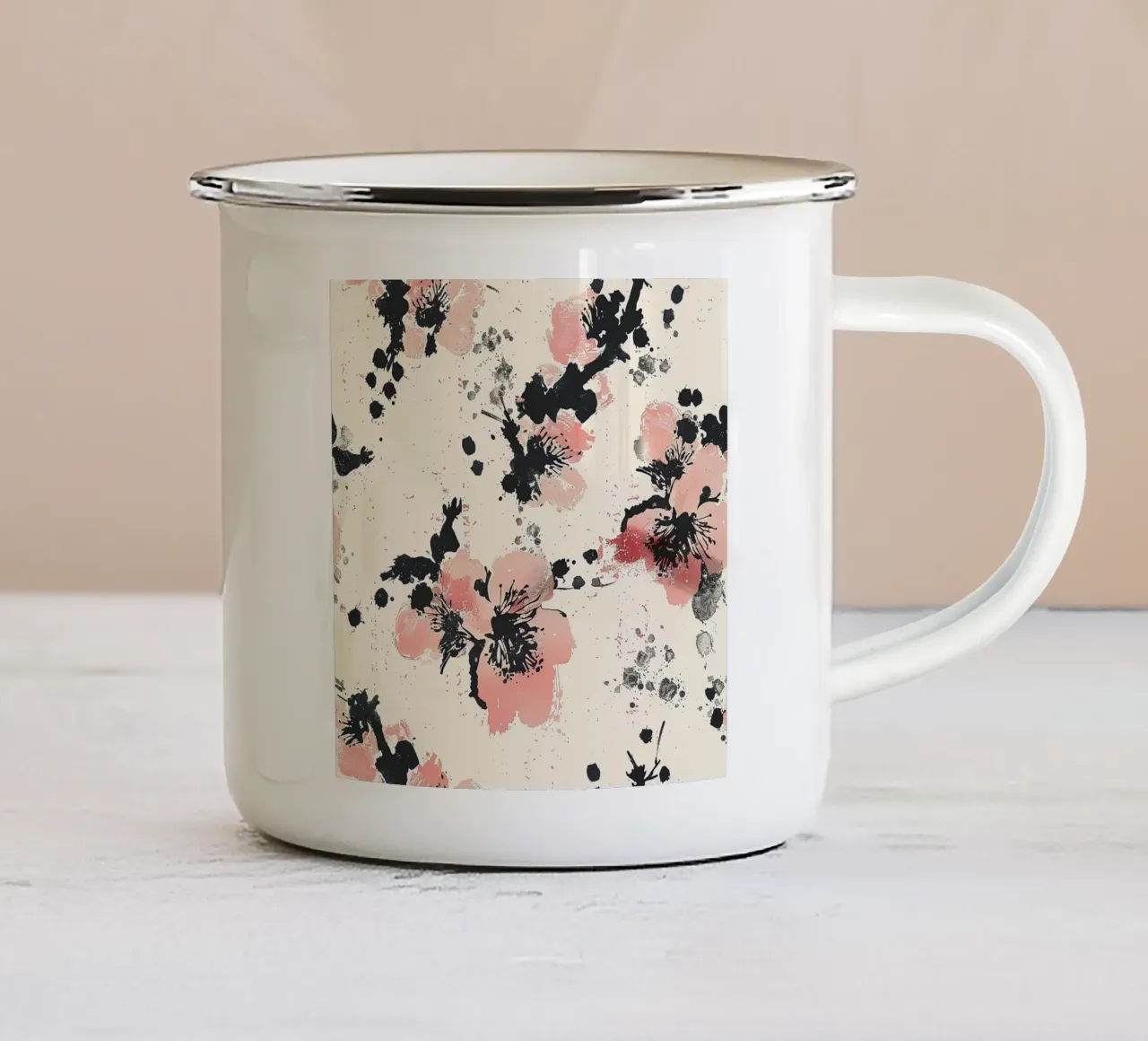 Sakura Serenity tazza in smalto da Botanical Pattern House