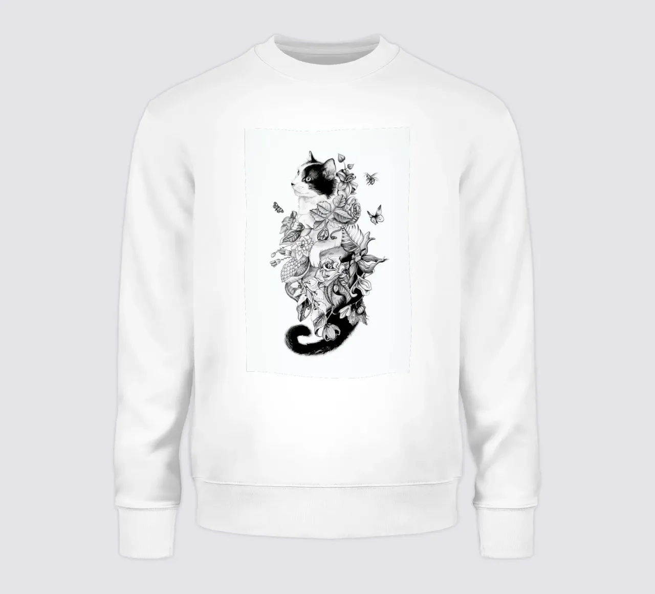 Botanical Cat sweatshirt by Alejandra Sáenz
