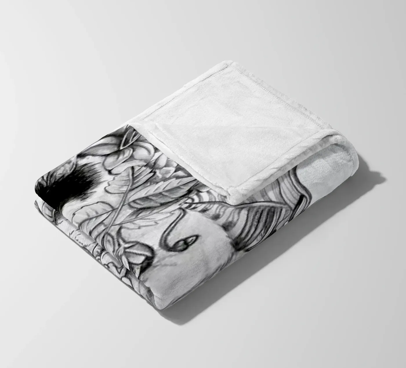 Botanical Cat Fleecedecke von Alejandra Sáenz
