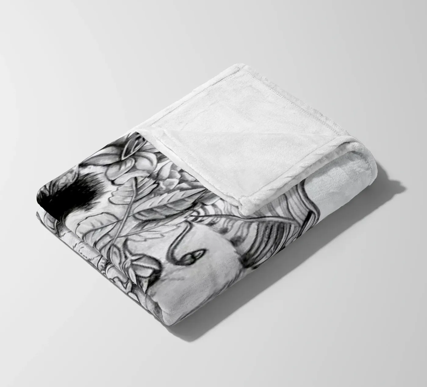 Botanical Cat Fleecedecke von Alejandra Sáenz