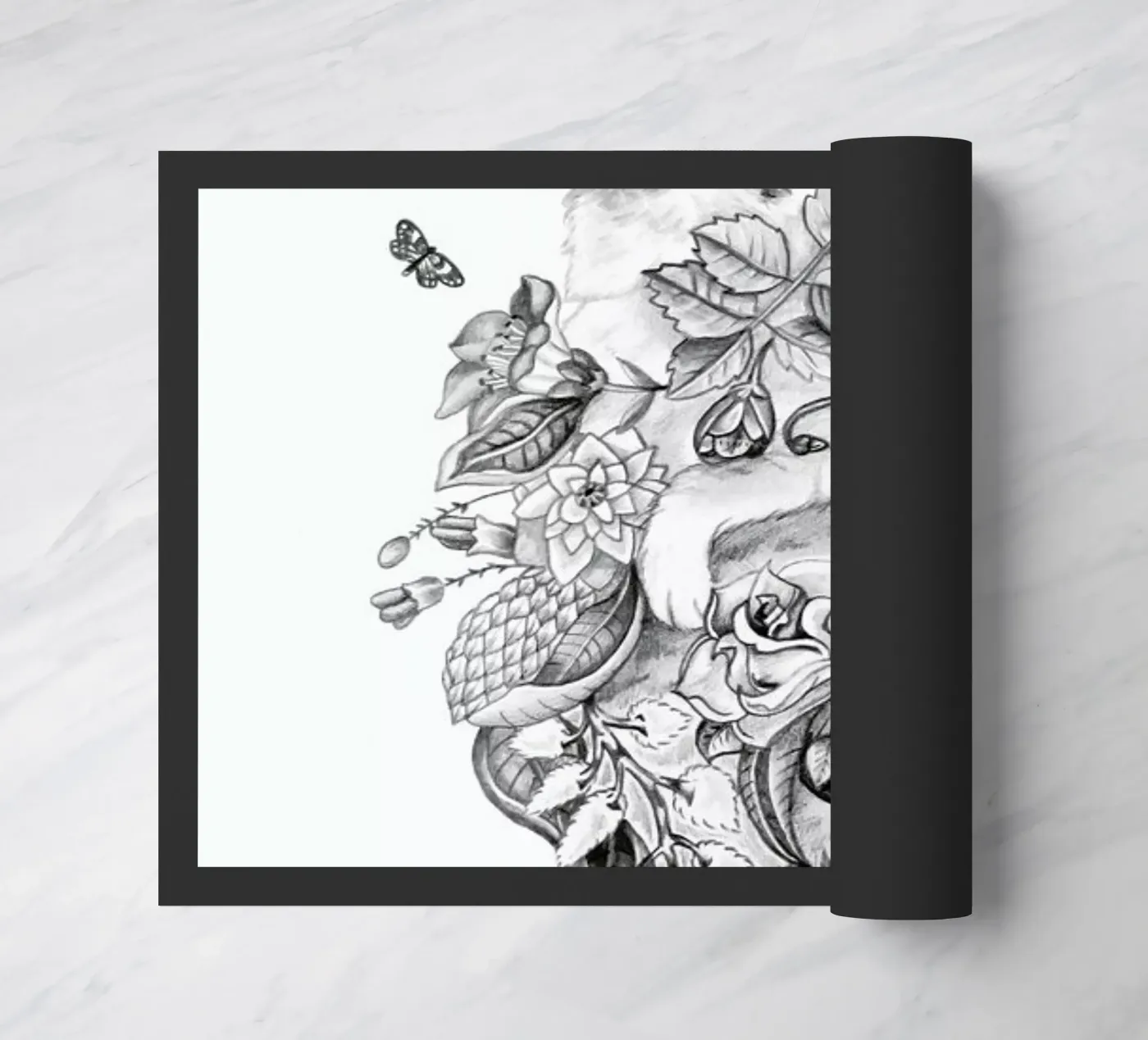 Botanical Cat Fußmatte von Alejandra Sáenz