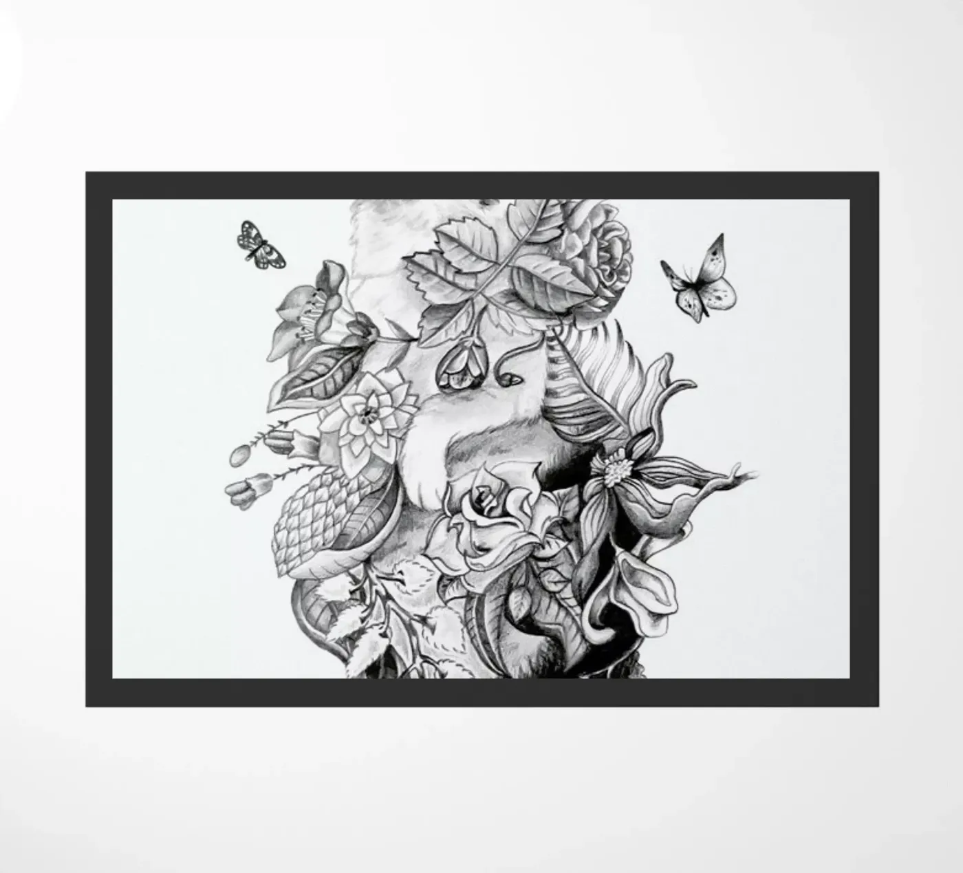 Botanical Cat Fußmatte von Alejandra Sáenz