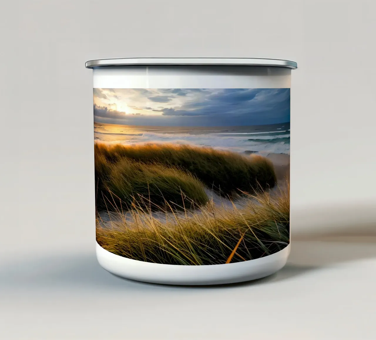 Abendstimmung am Meer tazza in smalto da kosinsart.gallery