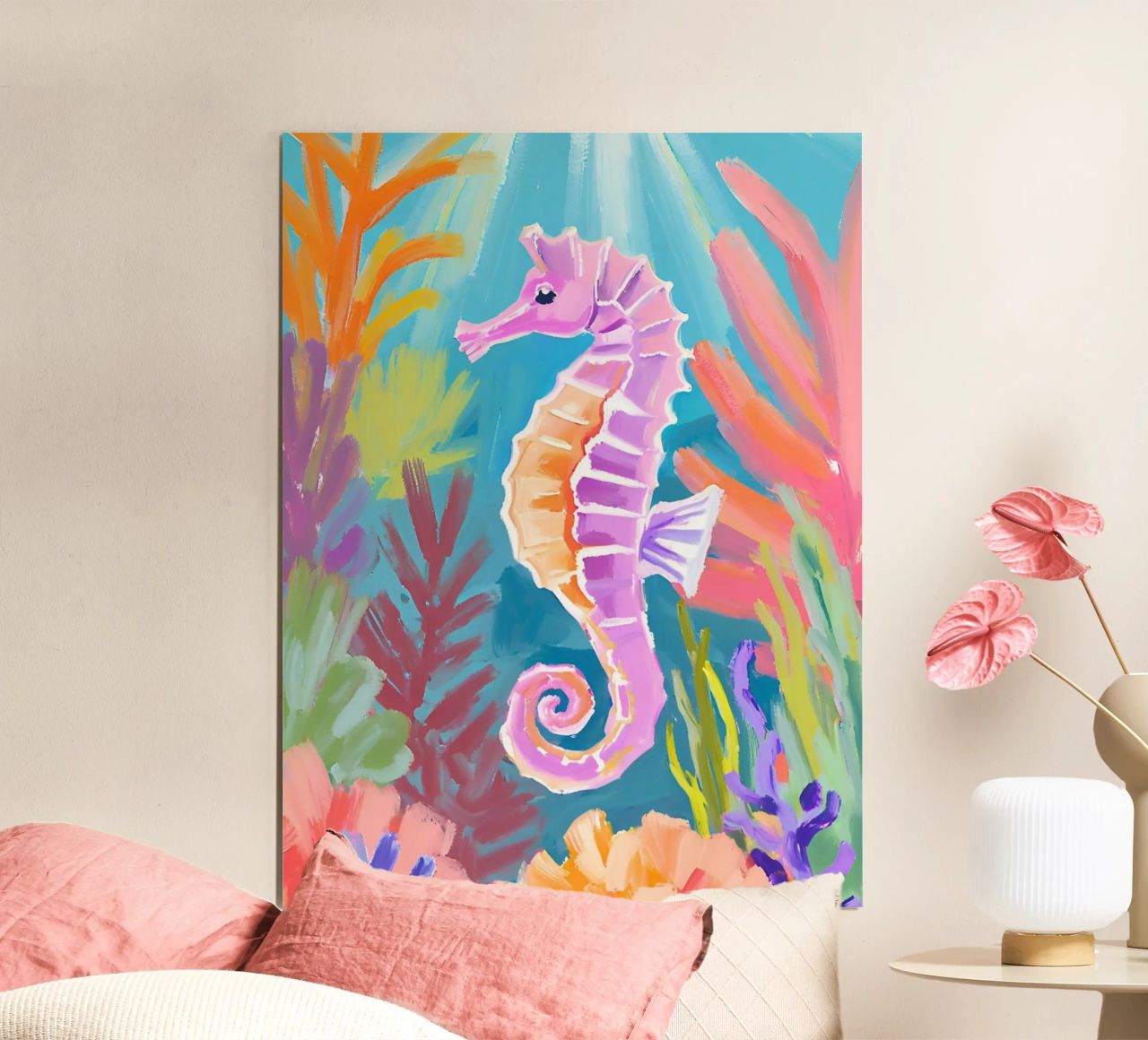 Seahorse Purple | Pastel Paradise poster by Trinkets NL Design Studio