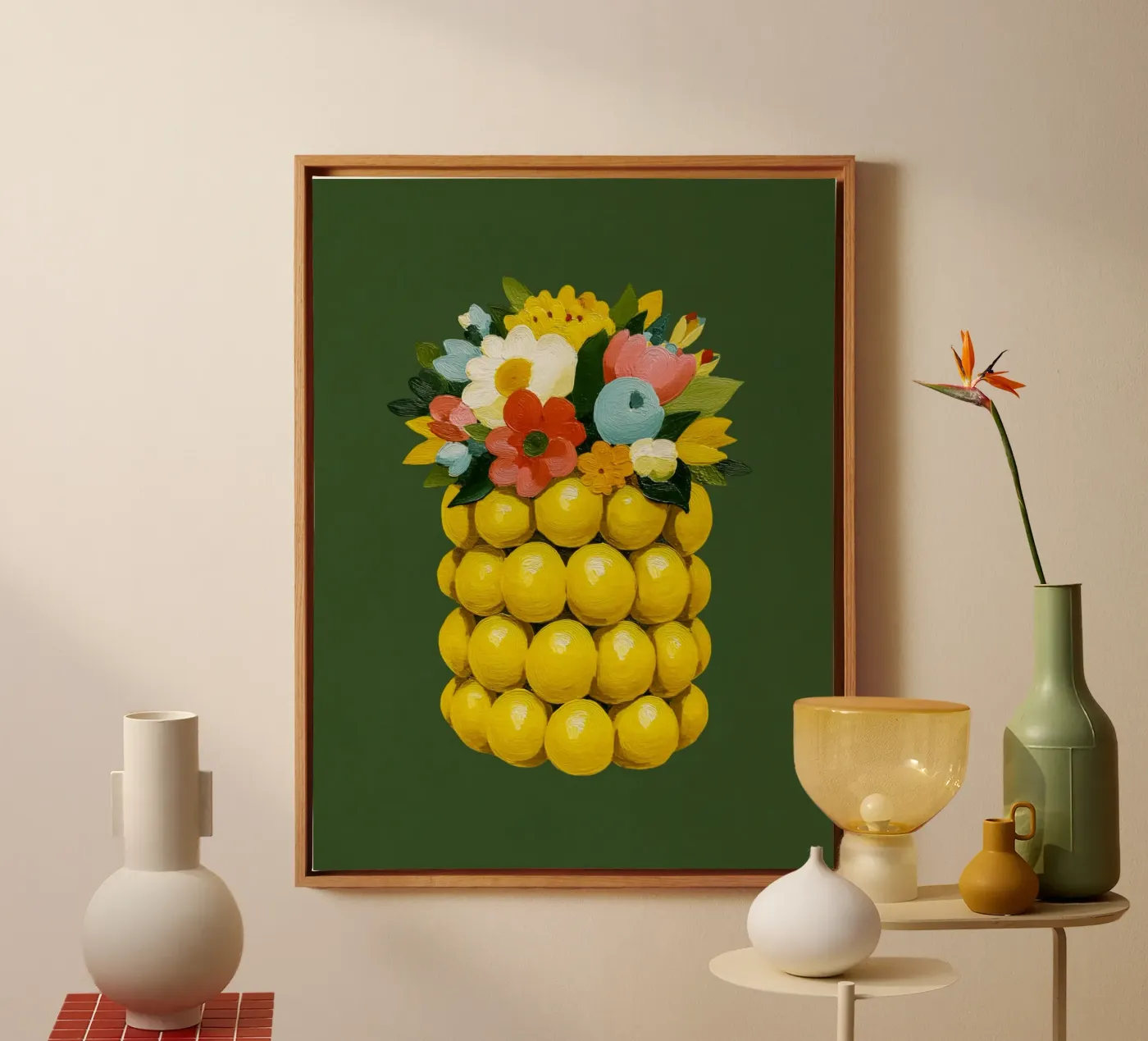 Zitronenvase Chic canvas by Carinaprint