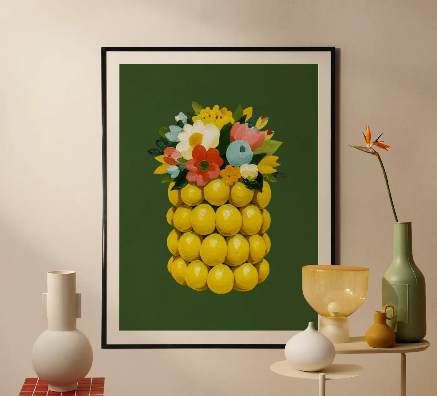Zitronenvase Chic poster by Carinaprint