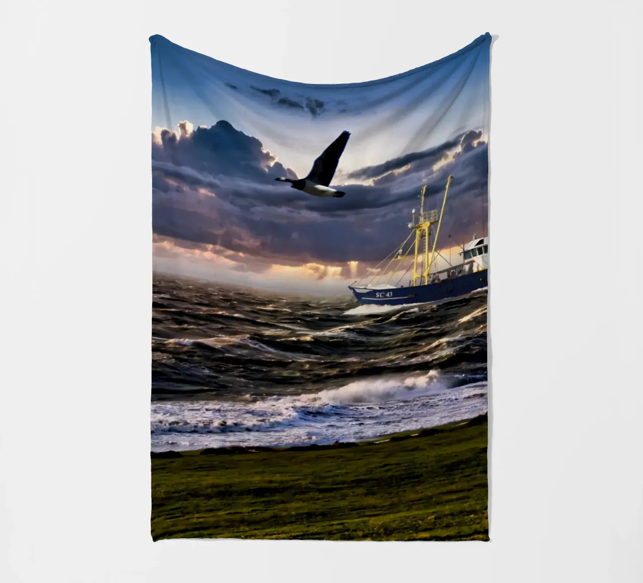 Sturm an der Nordsee coperta in pile da kosinsart.gallery