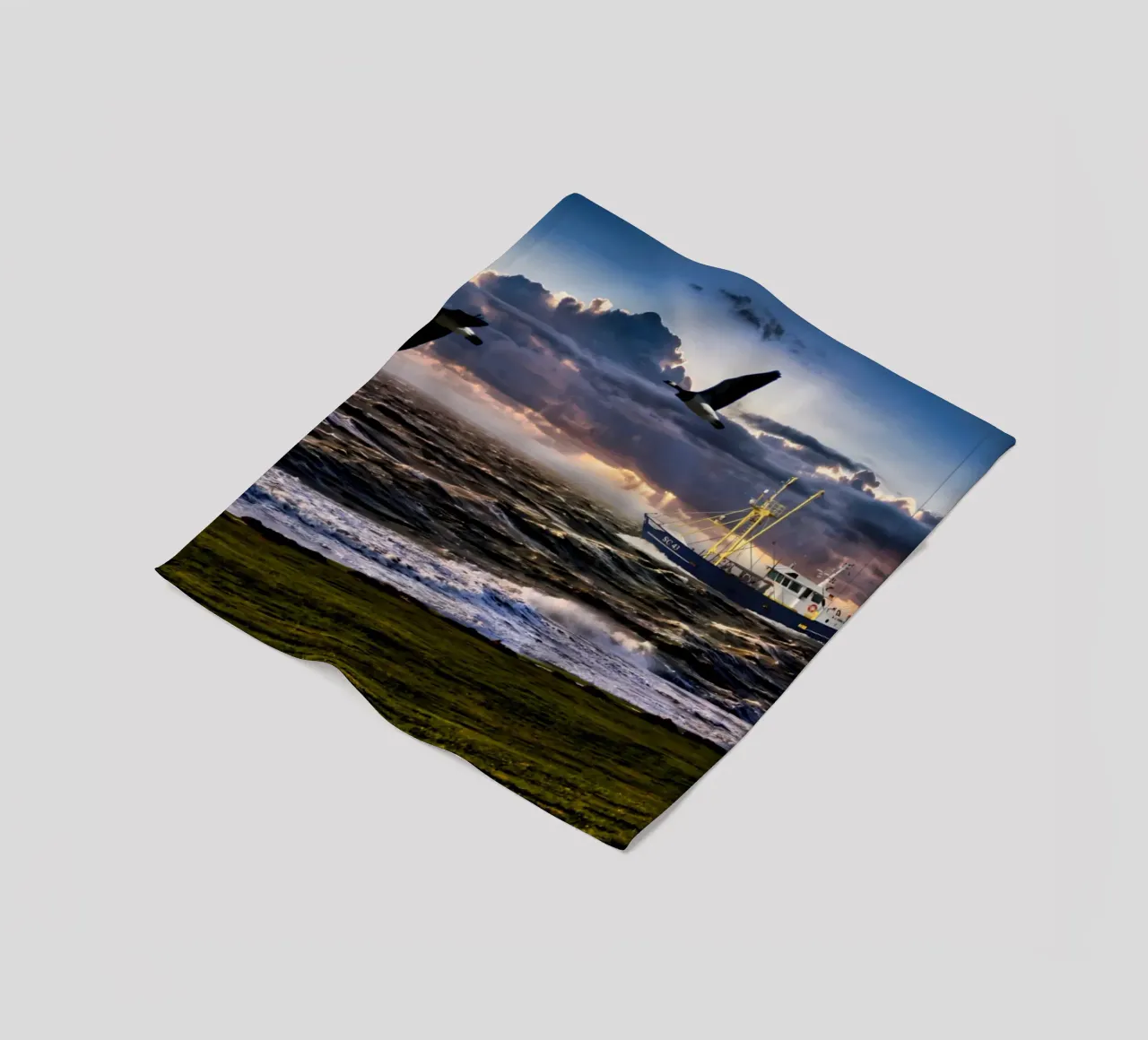 Sturm an der Nordsee coperta in pile da kosinsart.gallery