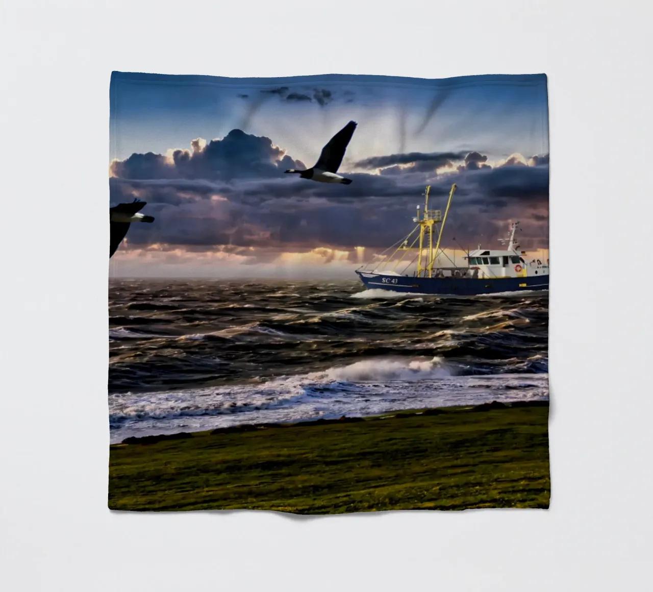 Sturm an der Nordsee coperta in pile da kosinsart.gallery