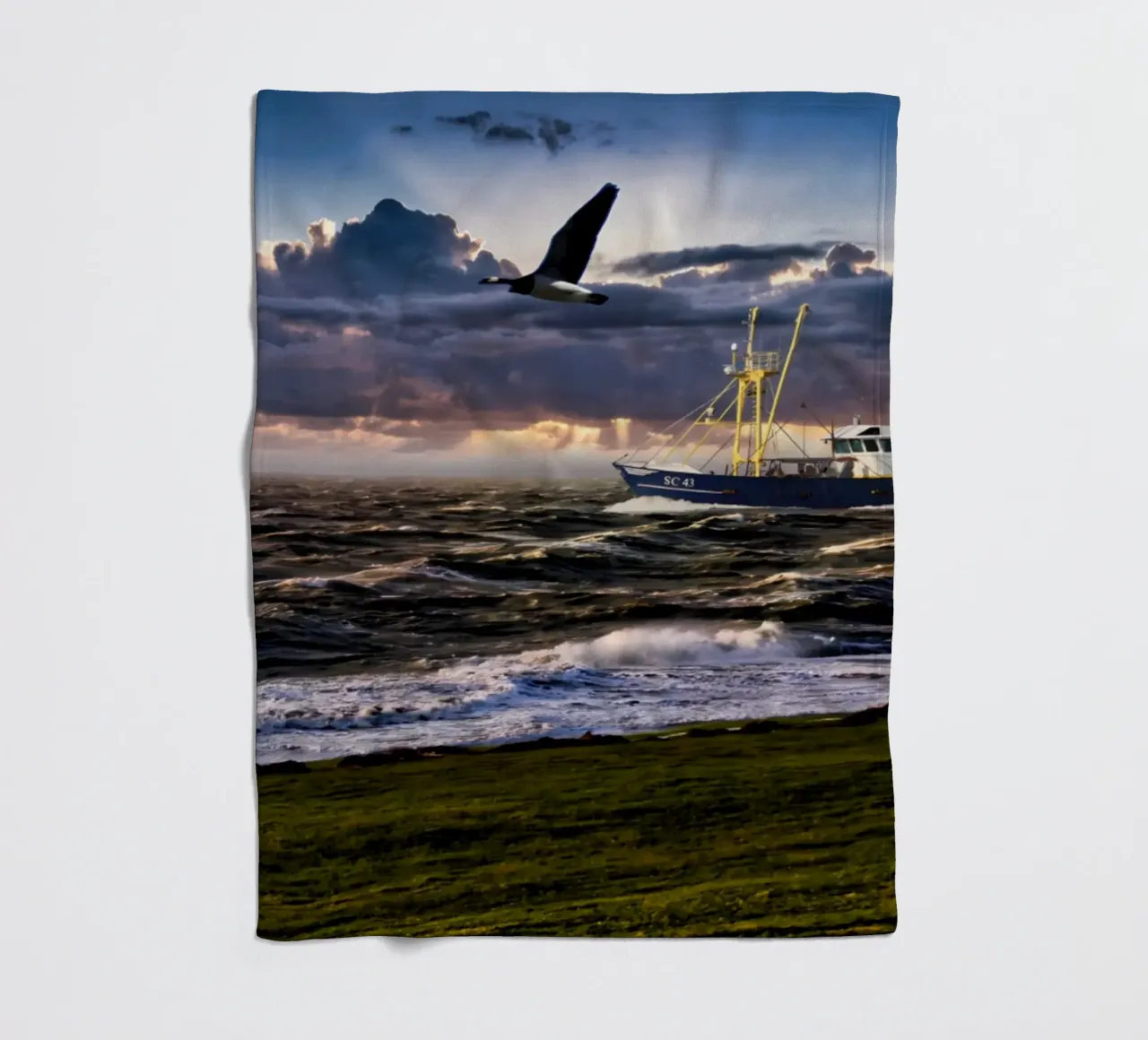 Sturm an der Nordsee coperta in pile da kosinsart.gallery