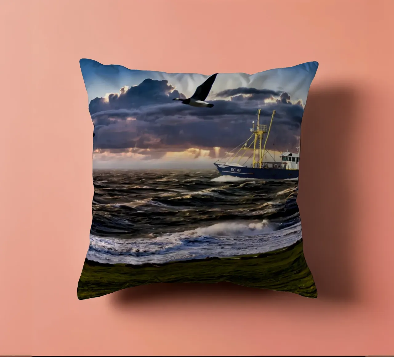 Sturm an der Nordsee cuscino da kosinsart.gallery