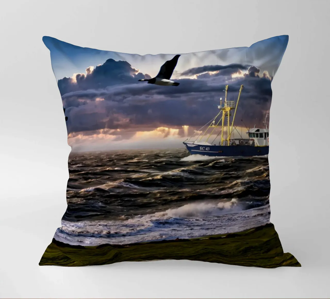 Sturm an der Nordsee cuscino da kosinsart.gallery