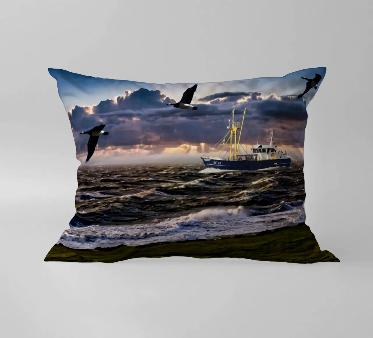 Sturm an der Nordsee cuscino da kosinsart.gallery