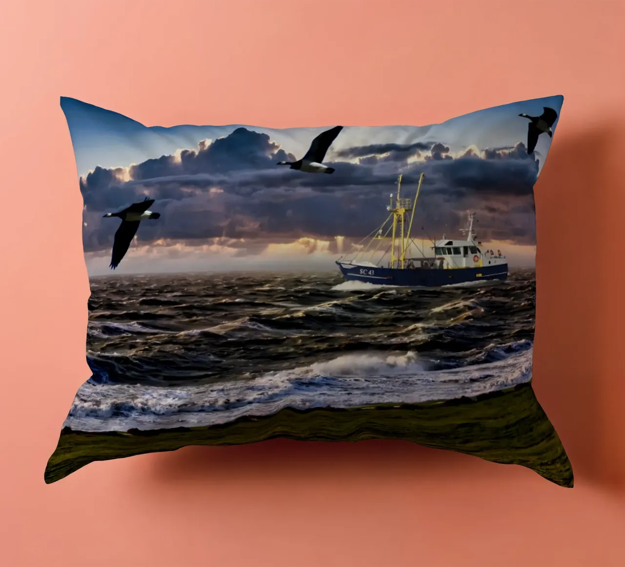 Sturm an der Nordsee cuscino da kosinsart.gallery