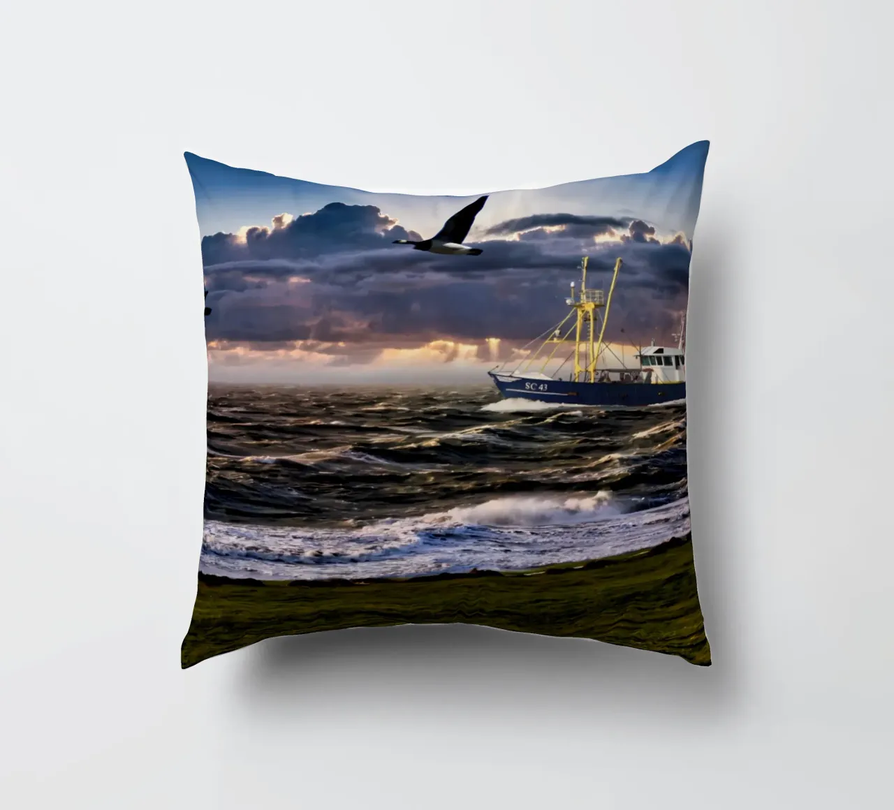 Sturm an der Nordsee cuscino da kosinsart.gallery