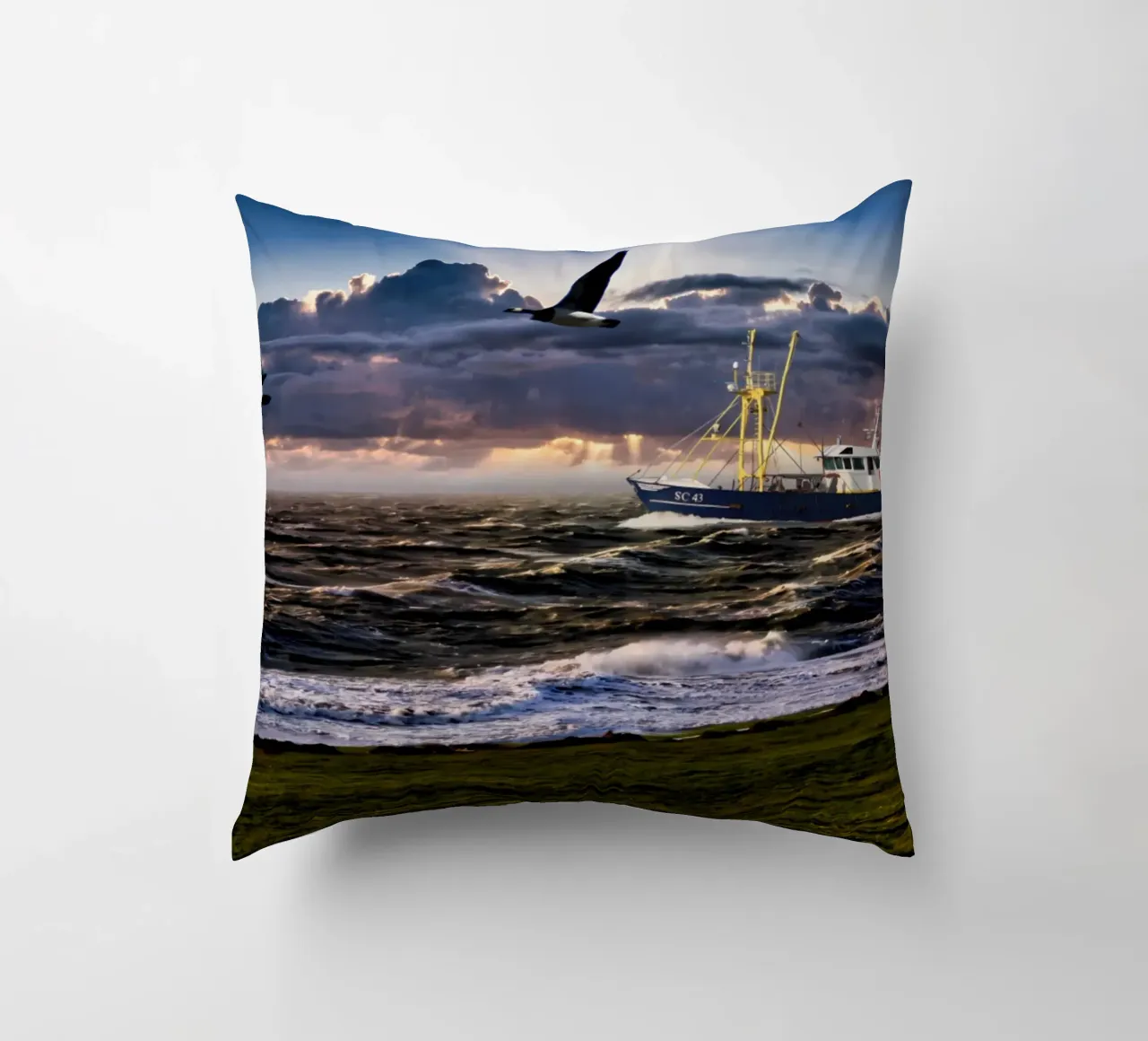 Sturm an der Nordsee cuscino da kosinsart.gallery