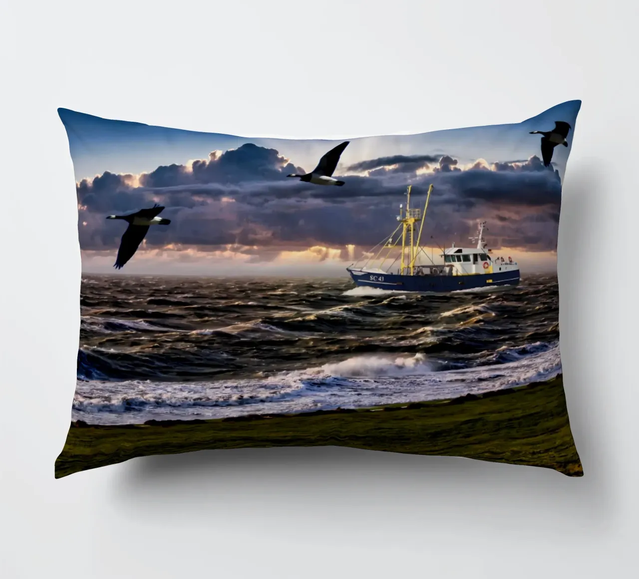 Sturm an der Nordsee cuscino da kosinsart.gallery