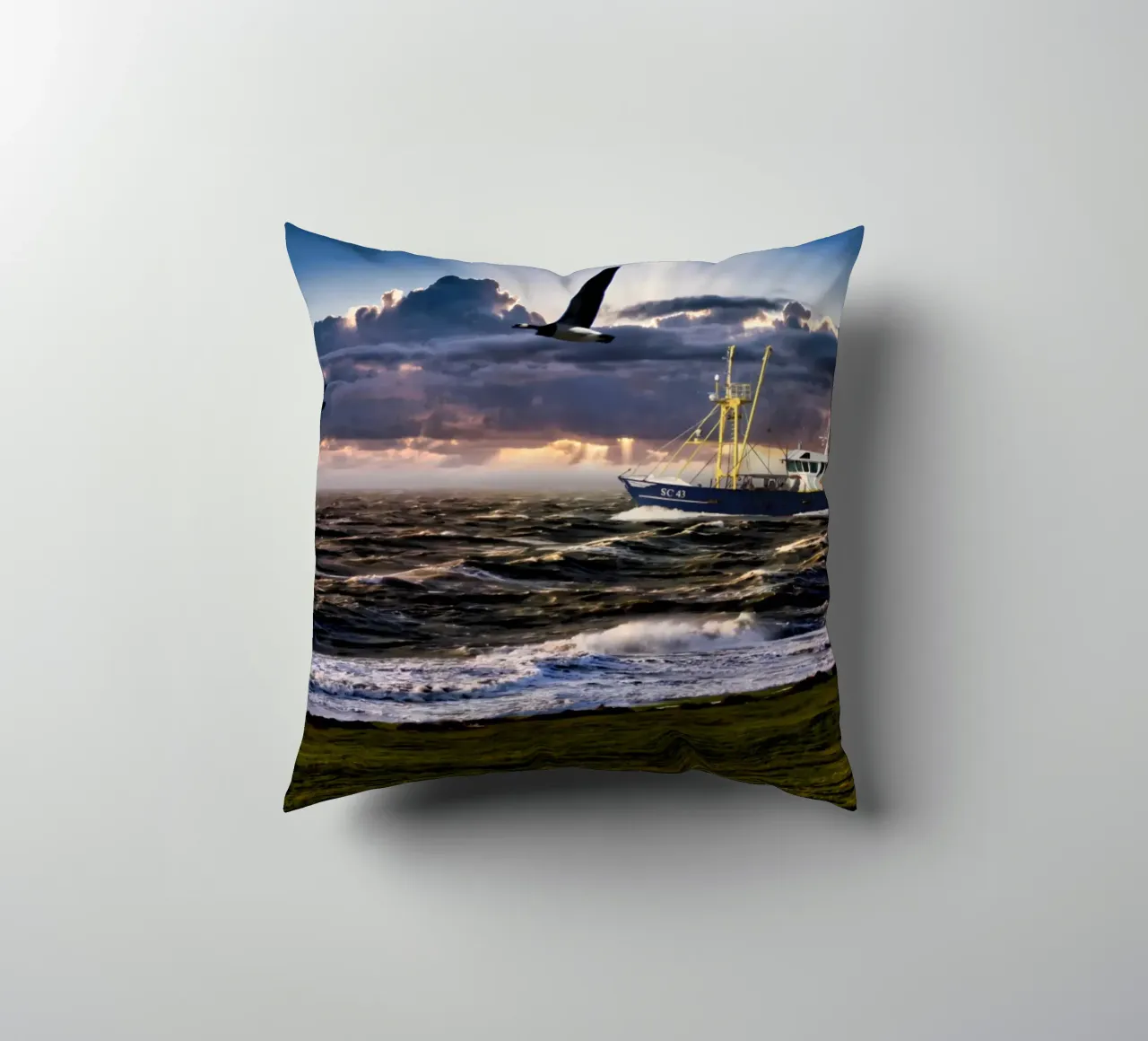 Sturm an der Nordsee cuscino da kosinsart.gallery