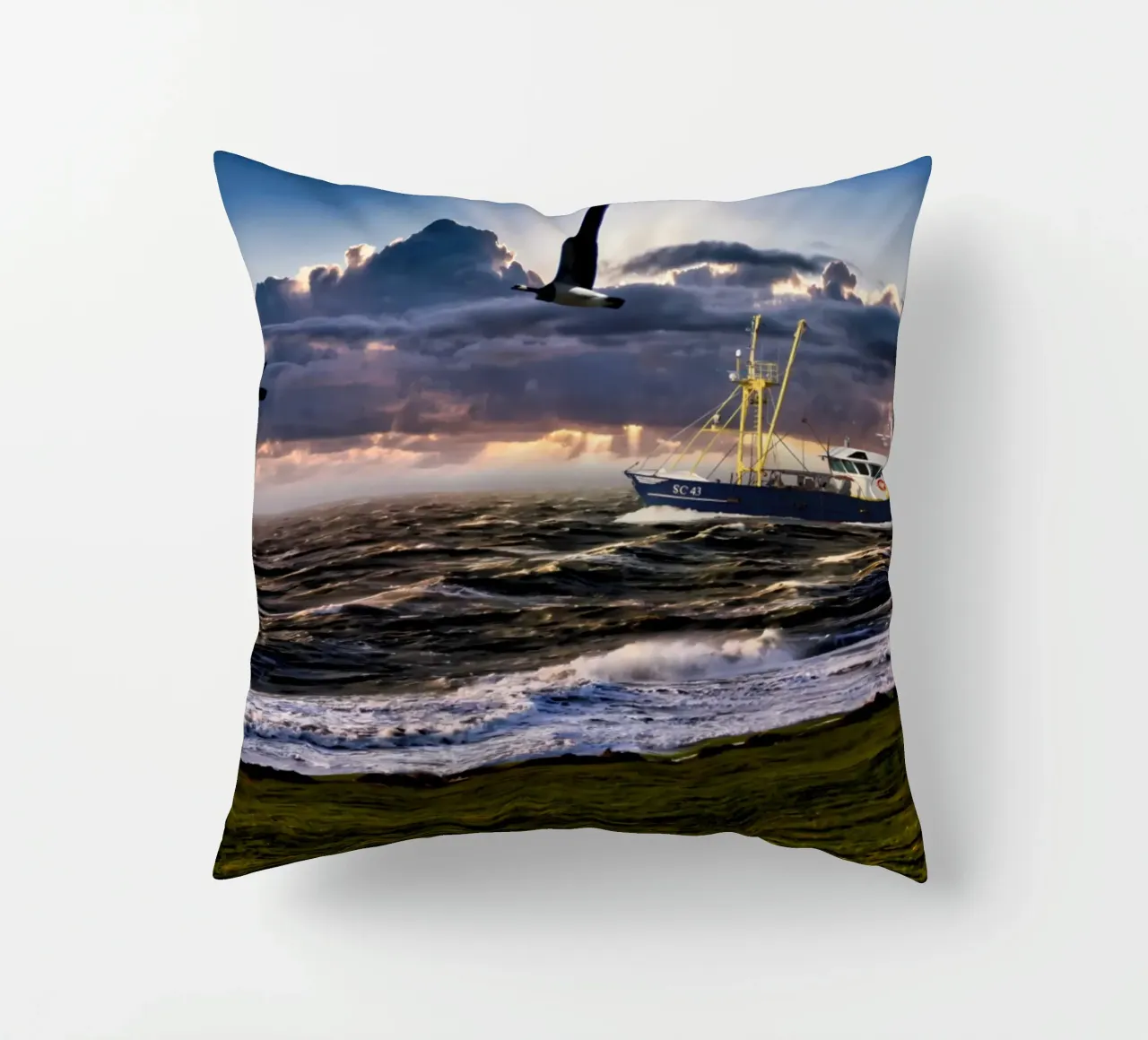 Sturm an der Nordsee cuscino da kosinsart.gallery
