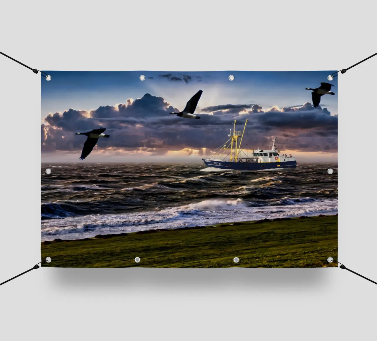 Sturm an der Nordsee telo in pvc da kosinsart.gallery