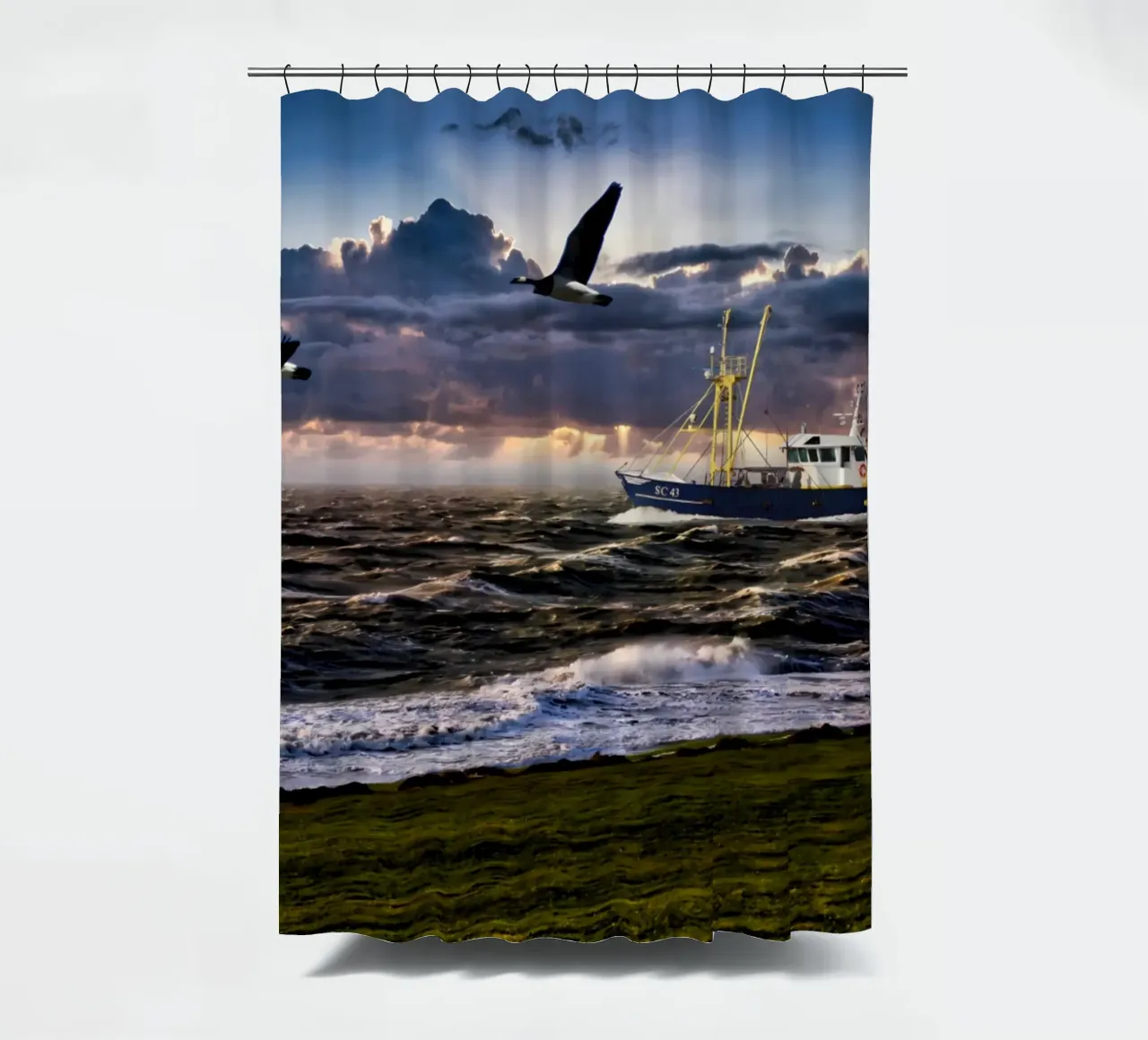 Sturm an der Nordsee tenda da doccia da kosinsart.gallery