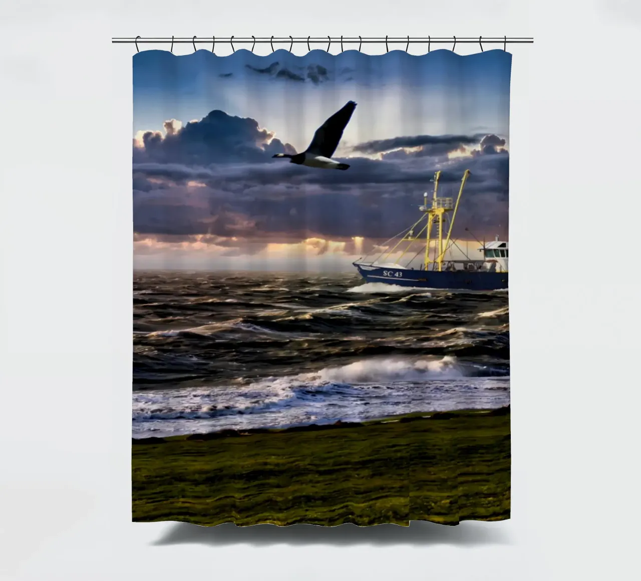 Sturm an der Nordsee tenda da doccia da kosinsart.gallery