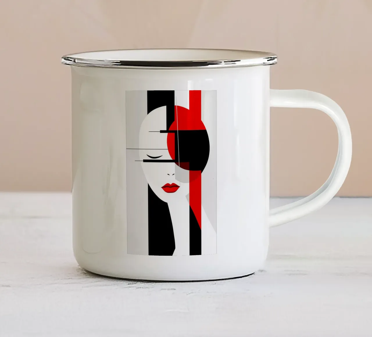 Donna astratta tazza in smalto da Imagine