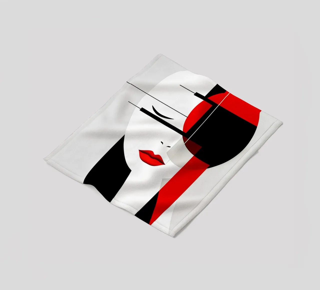 Abstracte vrouw fleecedeken van Imagine