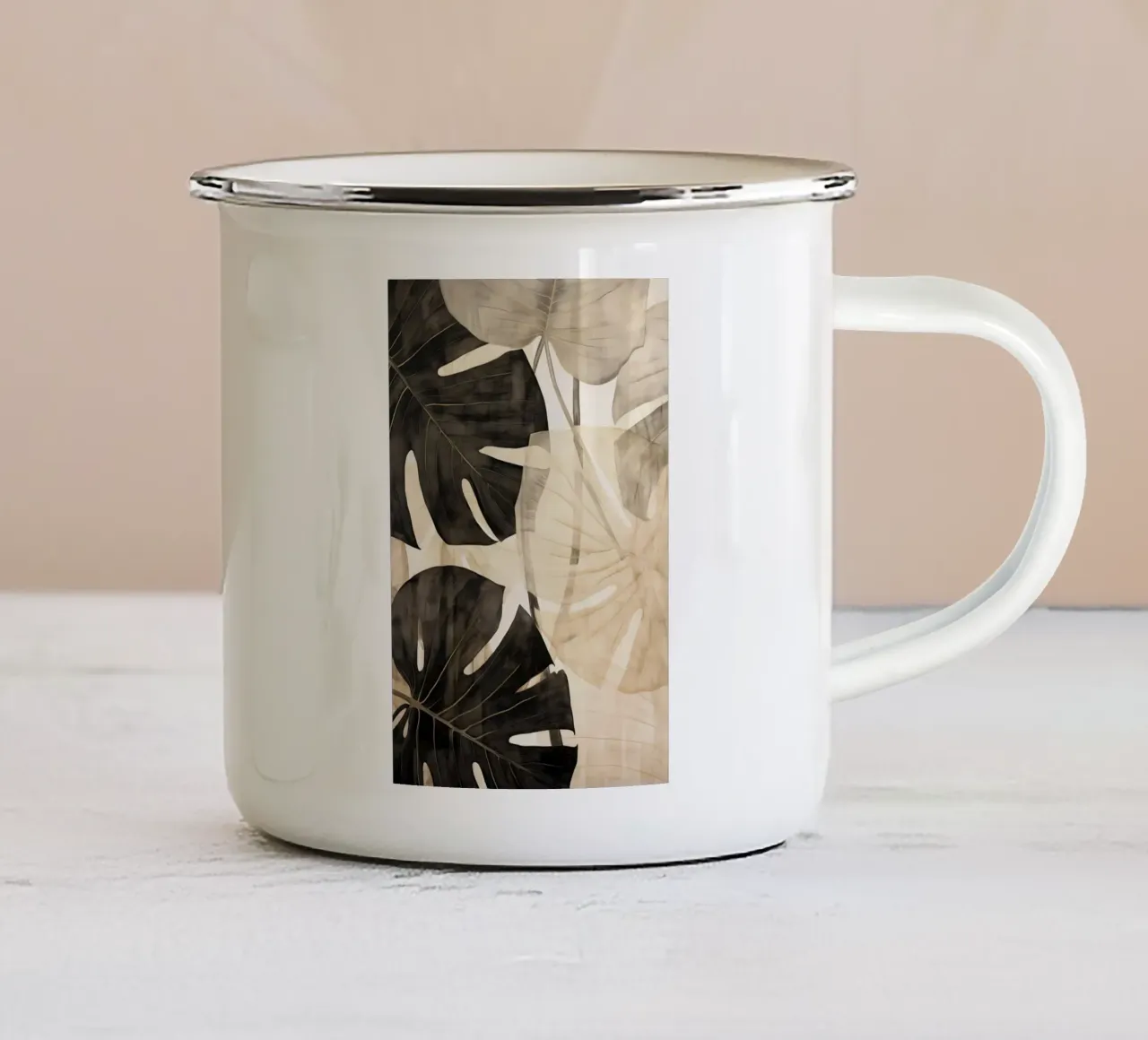 Foglie di Monstera tazza in smalto da Imagine
