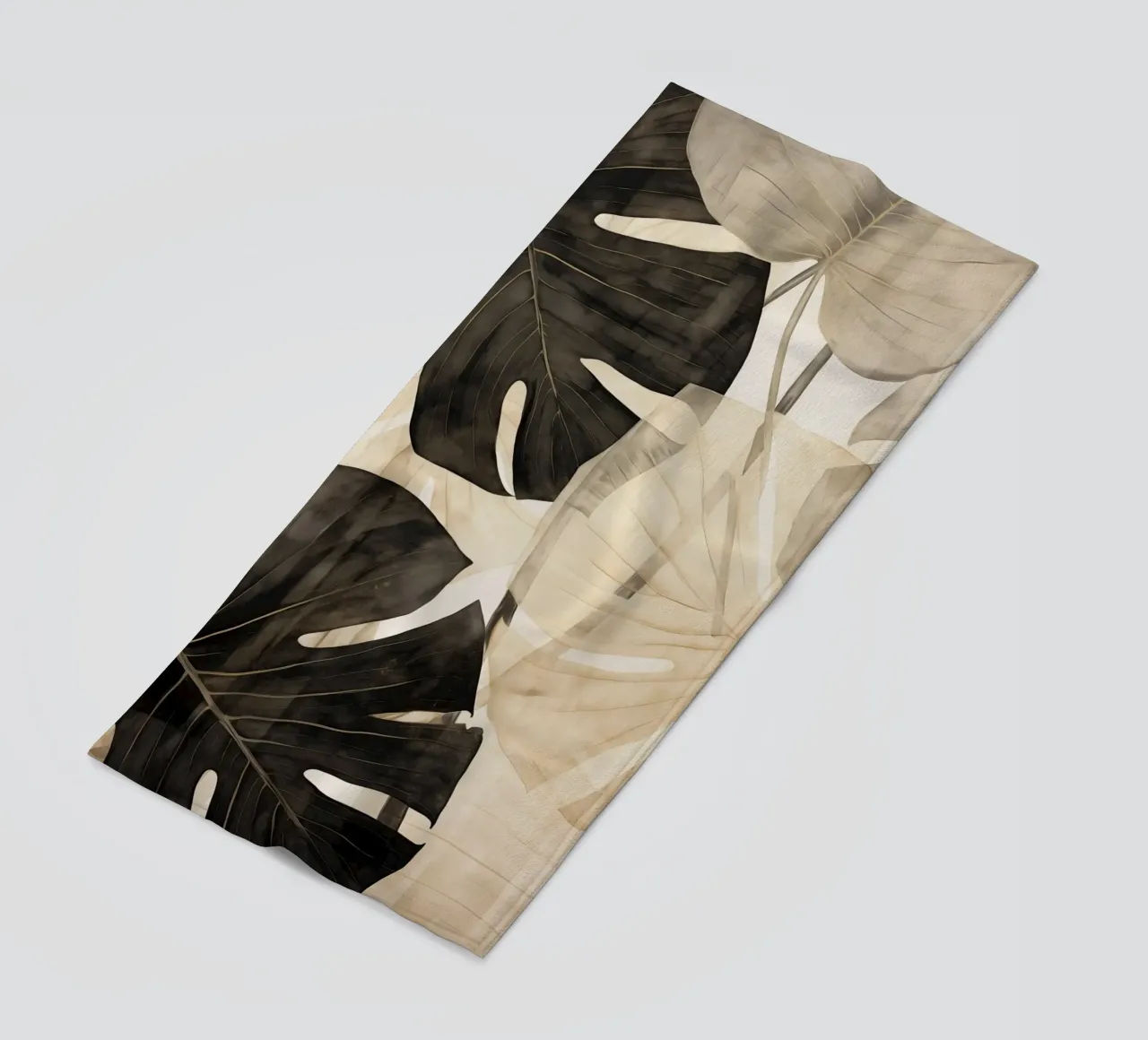 Monstera leaves beach towel by Imagine