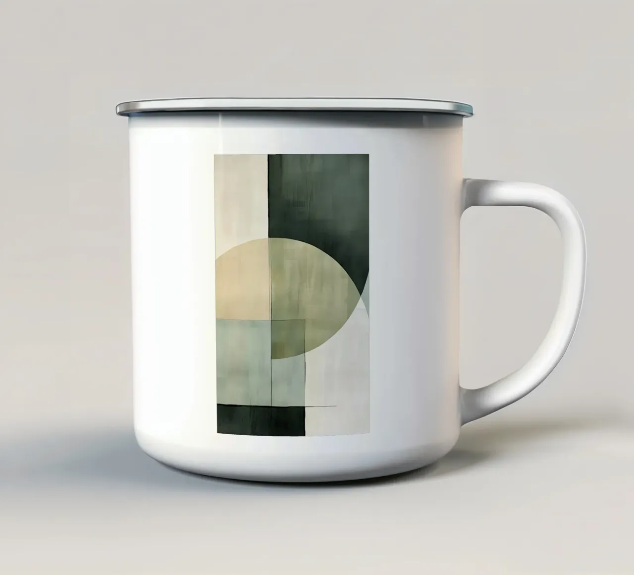 Astratto bohémien nei colori verdi tazza in smalto da Imagine
