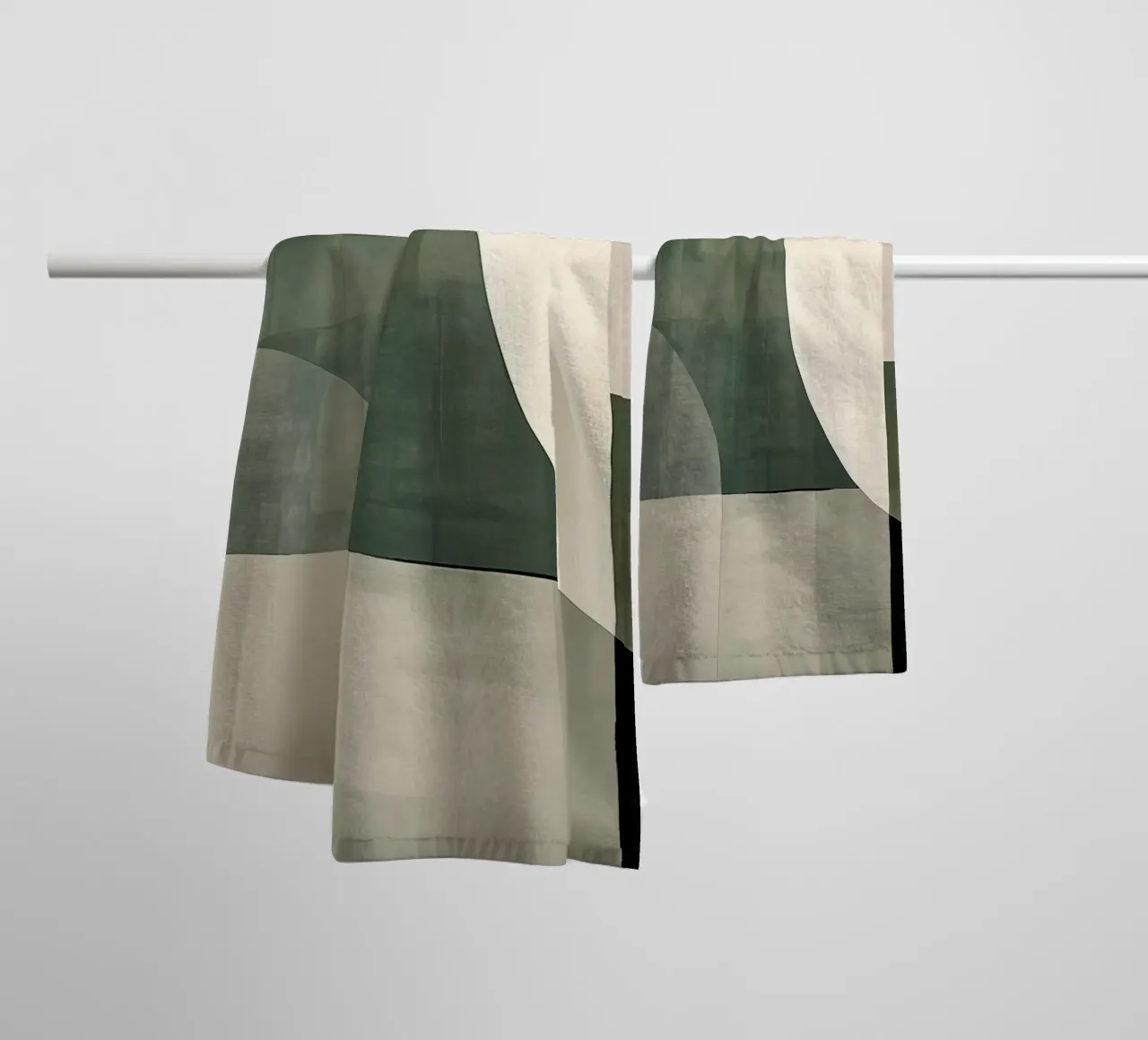 astratto bohémien nei colori verdi asciugamano da bagno da Imagine