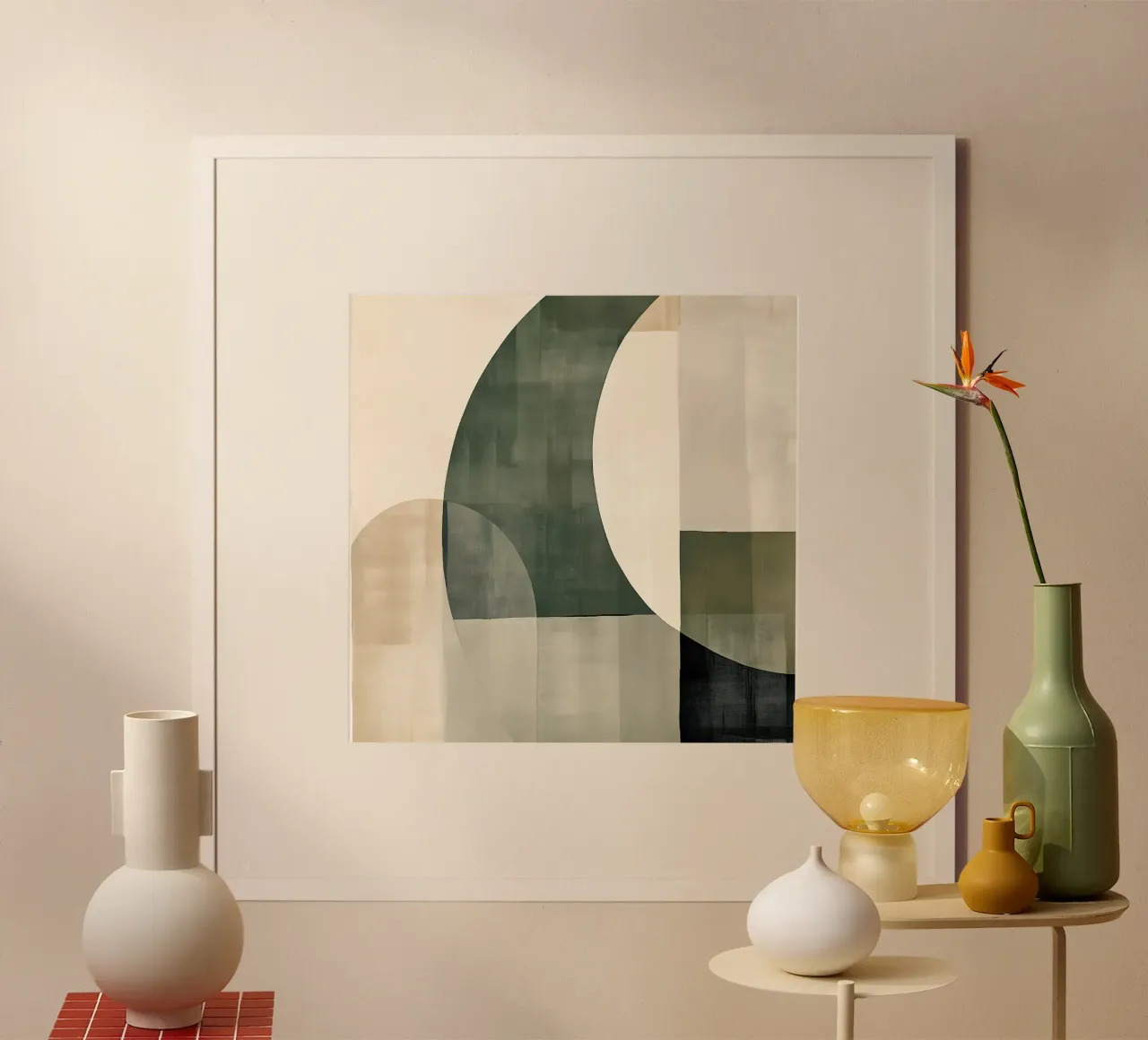 abstrakte Bohème in grünen Farben Poster von Imagine