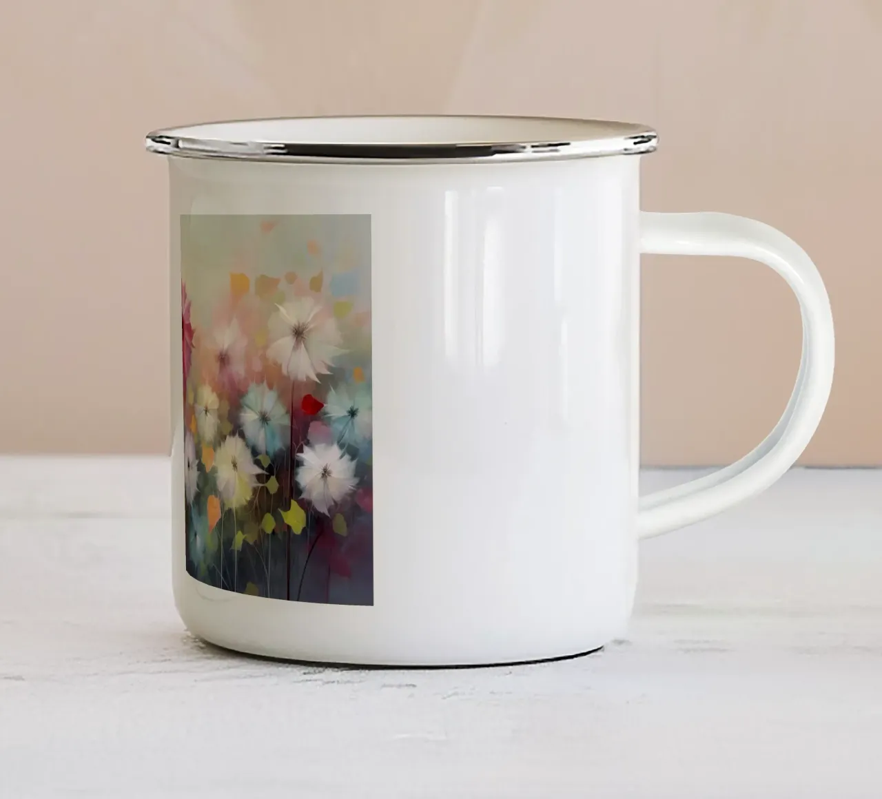 Fiori colorati tazza in smalto da Imagine