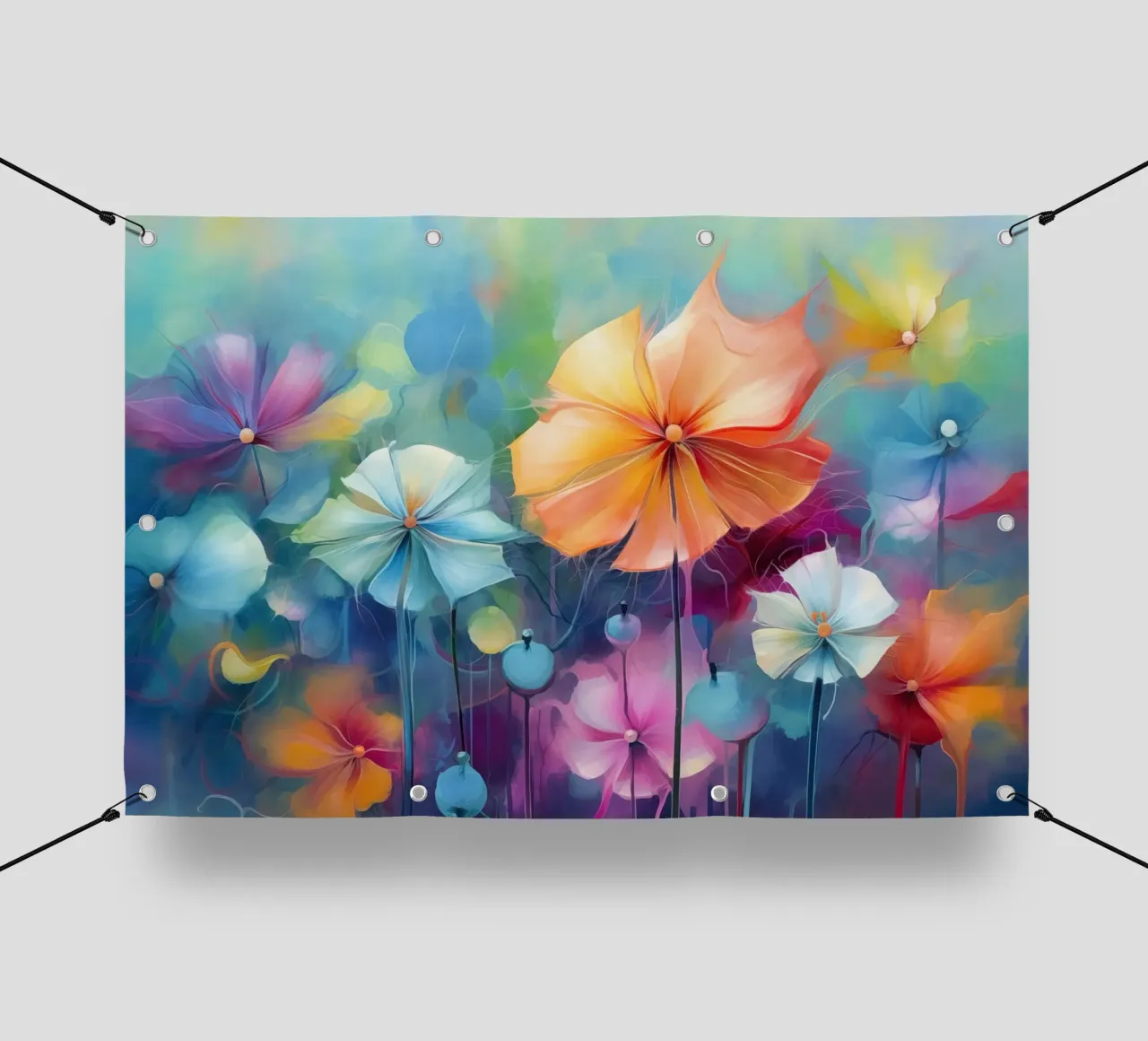 colourful abstract flowers pvc cover by Imagine